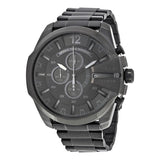 Diesel Mega Chief Chronograph Black Dial Black Steel Strap Watch For Men - DZ4355 Authentic Buy Shop Now