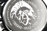 Diesel Mega Chief Chronograph Silver Dial Black Leather Strap Watch For Men - DZ4512 Authentic Buy Shop Now
