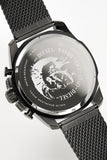 Diesel Mega Chief Chronograph Black Dial Black Mesh Bracelet Watch For Men - DZ4514 Authentic Buy Shop Now