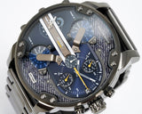 Diesel Big Daddy 2.0 Chronograph Blue Dial Grey Steel Strap Watch For Men - DZ7331 Authentic Buy Shop Now