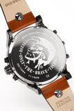 Diesel Mr. Daddy 2.0 Chronograph Silver Dial Brown Leather Strap Watch For Men - DZ7394 Authentic Buy Shop Now