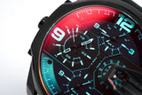 Diesel Uber Chief Chronograph Red Dial Black Steel Strap Watch For Men - DZ7373 Authentic Buy Shop Now