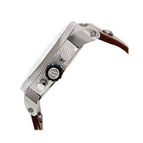 Diesel SBA Dual Time Black Dial Brown Leather Strap Watch For Men - DZ7264 Authentic Buy Shop Now