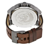 Diesel Mr Daddy Chronograph Blue Dial Brown Leather Strap Watch For Men - DZ7314 Authentic Buy Shop Now