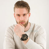 Diesel Mr. Daddy 2.0 Chronograph Black Dial Black Steel Strap Watch For Men - DZ7435 Authentic Buy Shop Now