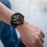 Diesel Mr. Daddy 2.0 Chronograph Black Dial Black Steel Strap Watch For Men - DZ7435 Authentic Buy Shop Now
