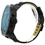Diesel Big Daddy Blue Dial Black Leather Strap Watch For Men - DZ7127 Authentic Buy Shop Now