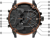 Diesel Mr Daddy 2.0 Chronograph Black Dial Black Steel Strap Watch For Men - DZ7400 Authentic Buy Shop Now