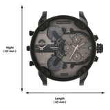 Diesel Mr. Daddy 2.0 Chronograph Grey Dial Brown Leather Strap Watch For Men - DZ7406 Authentic Buy Shop Now