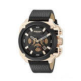 Diesel BAMF Chronograph Black Dial Black Leather Strap Watch For Men - DZ7346 Authentic Buy Shop Now