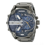 Diesel Big Daddy 2.0 Chronograph Blue Dial Grey Steel Strap Watch For Men - DZ7331 Authentic Buy Shop Now