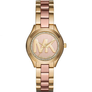 Michael Kors Mini Slim Runway Rose Gold Dial Two Tone Steel Strap Watch for Women - MK3650 Authentic Buy Shop Now