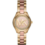 Michael Kors Mini Slim Runway Rose Gold Dial Two Tone Steel Strap Watch for Women - MK3650 Authentic Buy Shop Now