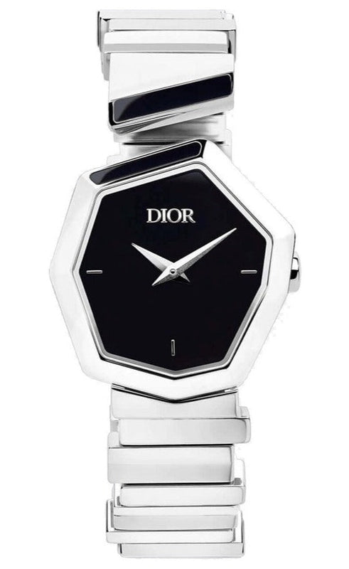 Dior Gem Dior Black Mother of Pearl Dial Silver Steel Strap Watch for Women - CD18111X1005 Authentic Buy Shop Now