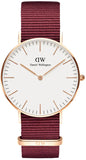 Daniel Wellington Classic Roselyn White Dial Red NATO Strap Watch For Women - DW00100271 Authentic Buy Shop Now
