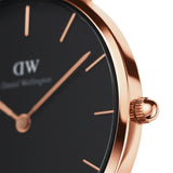 Daniel Wellington Classic Petite Dover Black Dial White NATO Strap Watch For Women - DW00100314 Authentic Buy Shop Now