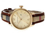 Burberry The Classic Gold Dial Brown Leather Strap Watch for Women - BU10114 Authentic Buy Shop Now