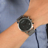 Calvin Klein City Chronograph Black Dial Silver Mesh Bracelet Watch for Men - K2G27121 Authentic Buy Shop Now