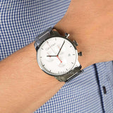 Calvin Klein City Chronograph White Dial Silver Steel Strap Watch for Men - K2G271Z6 Authentic Buy Shop Now