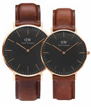 Daniel Wellington Classic St Mawes Black Dial Brown Leather Strap Watch For Men - DW00100124 Authentic Buy Shop Now