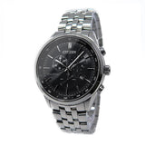 Citizen Eco Drive Chronograph Black Dial Silver Steel Strap Watch For Men - AT2140-55E Authentic Buy Shop Now