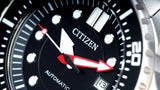 Citizen Mechanical Black Dial Silver Steel Strap Watch For Men - NJ0120-81E Authentic Buy Shop Now