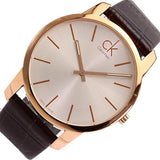 Calvin Klein City Silver Dial Brown Leather Strap Watch For Men - K2G21629 Authentic Buy Shop Now