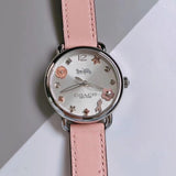Coach Delancey White Dial Pink Leather Strap Watch for Women - 14502799 Authentic Buy Shop Now