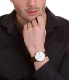 Daniel Wellington Classic Bristol Quartz White Dial Brown Leather Strap Watch For Men - DW00100023 Authentic Buy Shop Now