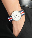 Daniel Wellington Classic Canterbury White Dial Two Tone Nylon Strap Watch For Men - DW00100016 Authentic Buy Shop Now