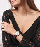 Daniel Wellington Classic Canterbury White Dial Two Tone NATO Strap Watch For Women - DW00100051 Authentic Buy Shop Now