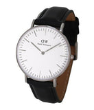 Daniel Wellington Classic Sheffield White Dial Black Leather Strap Watch For Women - DW00100053 Authentic Buy Shop Now