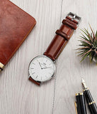 Daniel Wellington Classic St Mawes White Dial Brown Leather Strap Watch For Men - DW00100021 Authentic Buy Shop Now