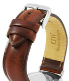 Daniel Wellington St Mawes White Dial Brown Leather Strap Watch For Men - DW00100052 Authentic Buy Shop Now
