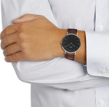 Daniel Wellington Classic Bristol Black Dial Brown Leather Strap Watch For Men - DW00100131 Authentic Buy Shop Now