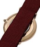 Daniel Wellington Classic Roselyn Black Dial Maroon Nylon Strap Watch For Women - DW00100273 Authentic Buy Shop Now
