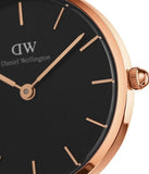 Daniel Wellington Classic Petite Bondi Black Dial White Leather Strap Watch For Women - DW00100285 Authentic Buy Shop Now