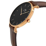 Daniel Wellington Classic Petite Bristol Black Dial Brown Leather Strap Watch For Women - DW00100165 Authentic Buy Shop Now