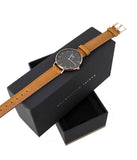 Daniel Wellington Classic Petite Durham Black Dial Brown Leather Strap Watch For Women - DW00100166 Authentic Buy Shop Now