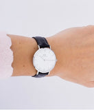 Daniel Wellington Classic Petite Reading White Dial Black Leather Strap Watch For Women - DW00100185 Authentic Buy Shop Now