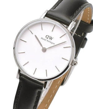 Daniel Wellington Classic Petite Sheffield White Dial Black Leather Strap Watch For Women - DW00100242 Authentic Buy Shop Now