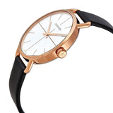 Calvin Klein Even White Dial Black Leather Strap Watch for Women - K7B236C6 Authentic Buy Shop Now
