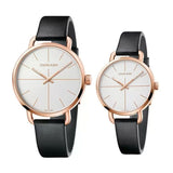 Calvin Klein Even White Dial Black Leather Strap Watch for Women - K7B236C6 Authentic Buy Shop Now