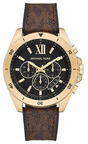 Michael Kors Brecken Chronograph Black Dial Brown Leather Strap Watch For Men - MK8849 Authentic Buy Shop Now