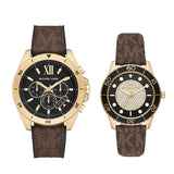 Michael Kors Runway Quartz Black Dial Brown Leather Strap Watch For Women - MK6979 Authentic Buy Shop Now