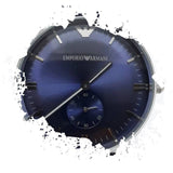 Emporio Armani Analog Quartz Blue Dial Blue Leather Strap Watch For Men - AR1647 Authentic Buy Shop Now