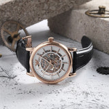 Emporio Armani Luigi Skeleton Silver Dial Black Leather Strap Watch For Men - AR60007 Authentic Buy Shop Now