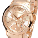 Emporio Armani Classic Rose Gold Chronograph Steel Strap Watch For Men - AR2452 Authentic Buy Shop Now