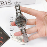 Fossil Rye Automatic Skeleton Silver Dial Silver Steel Strap Watch for Women - BQ3753 Authentic Buy Shop Now