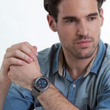 Fossil Machine Chronograph Brown Dial Grey Steel Strap Watch for Men - FS4931 Authentic Buy Shop Now